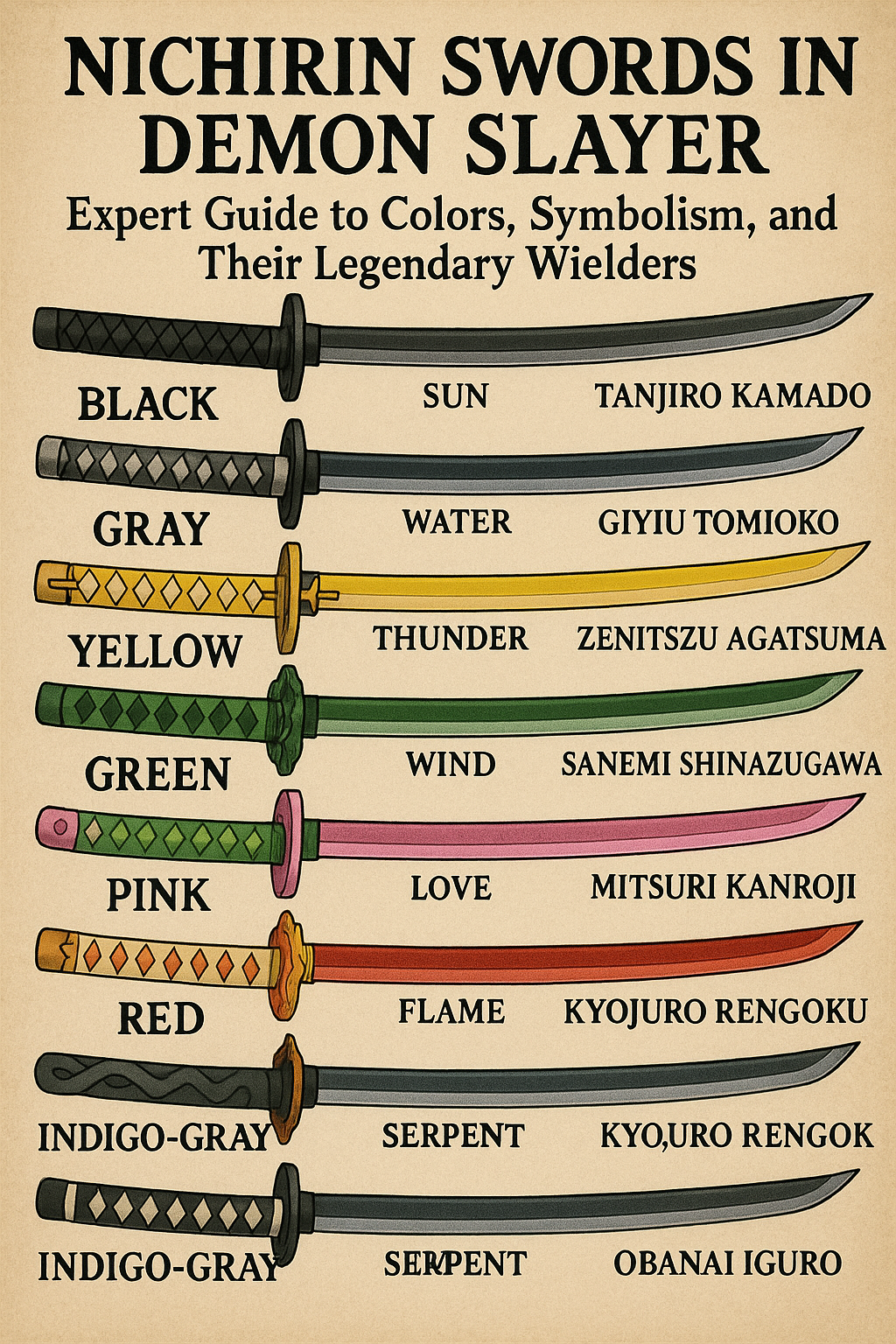 Nichirin Swords in Demon Slayer: Expert Guide to Colors, Symbolism, and Their Legendary Wielders