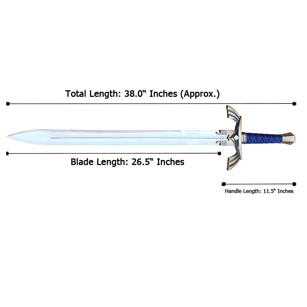 Deluxe zelda real sword High Carbon Steel Replica Breath of The Wild Double Edge Sword With Scabbard - propswords