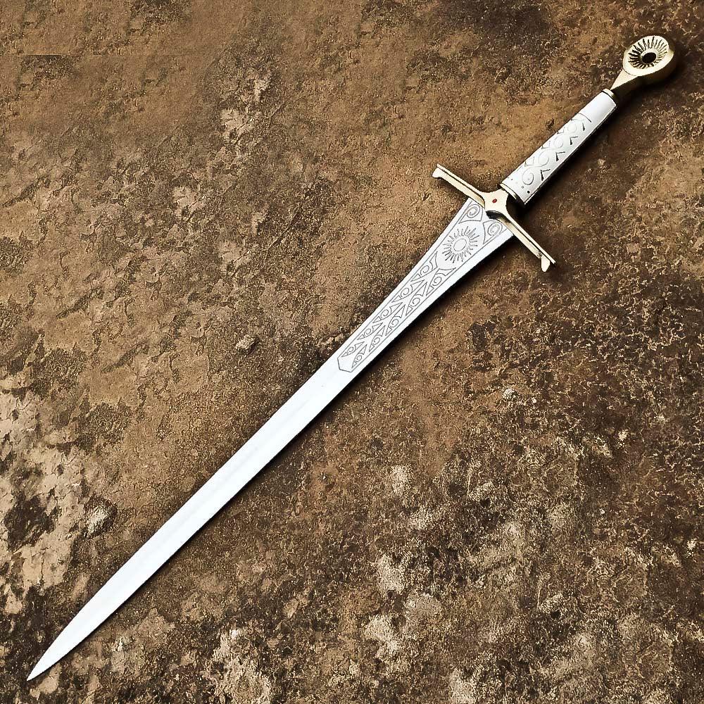 Ring of Power Elendil Sword Handcrafted with Stainless Steel Includes A Protective Leather Sheath Perfect for Cosplay - propswords