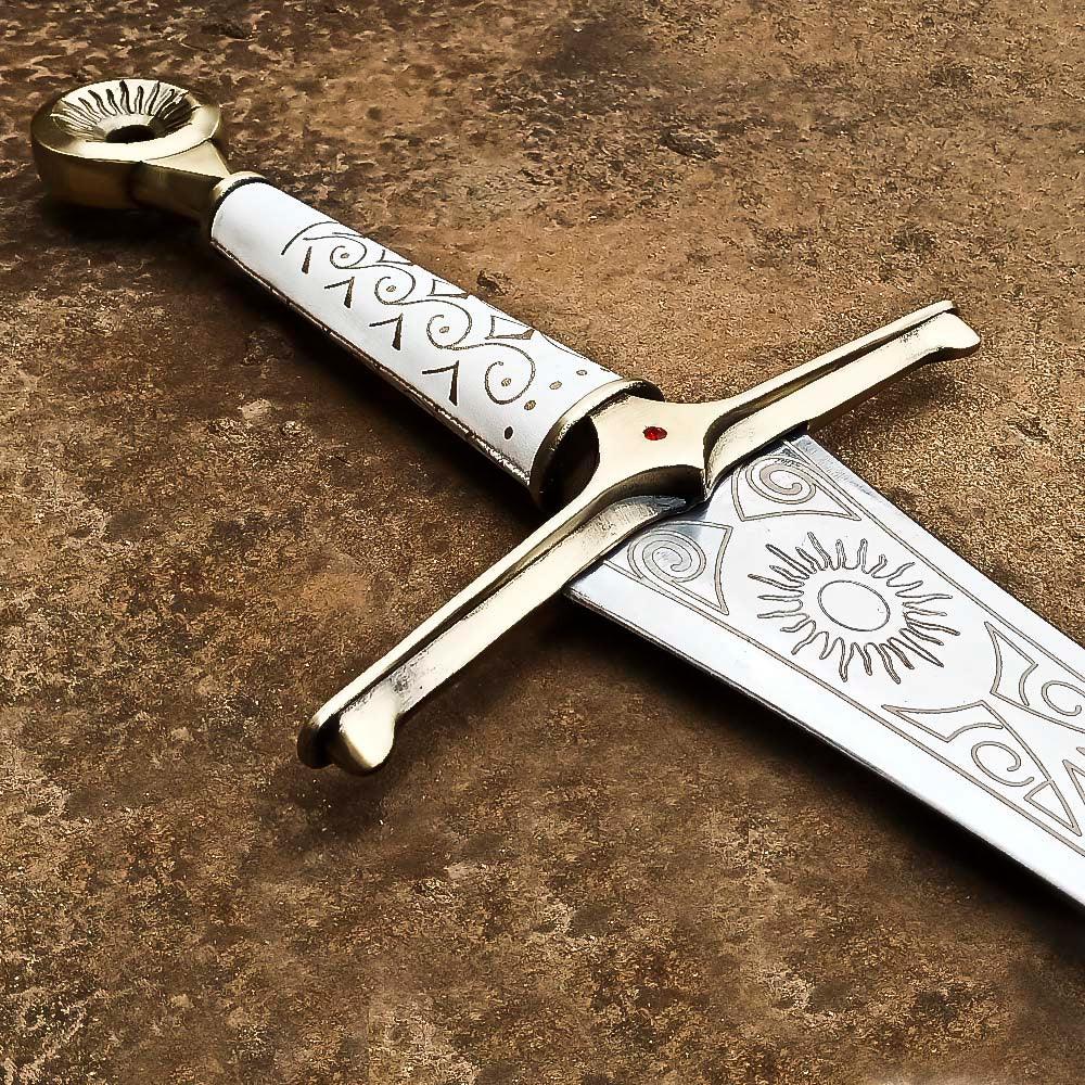 Ring of Power Elendil Sword Handcrafted with Stainless Steel Includes A Protective Leather Sheath Perfect for Cosplay - propswords