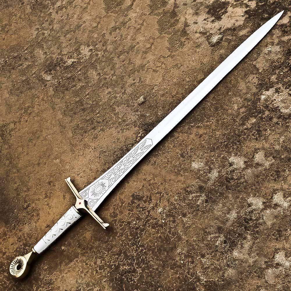 Ring of Power Elendil Sword Handcrafted with Stainless Steel Includes A Protective Leather Sheath Perfect for Cosplay - propswords