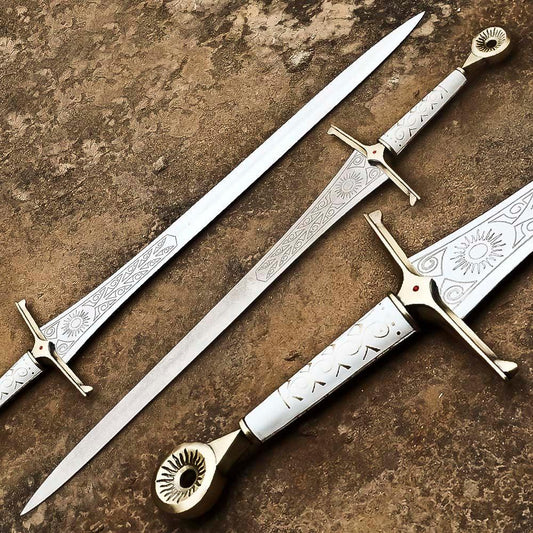 Ring of Power Elendil Sword Handcrafted with Stainless Steel Includes A Protective Leather Sheath Perfect for Cosplay - propswords