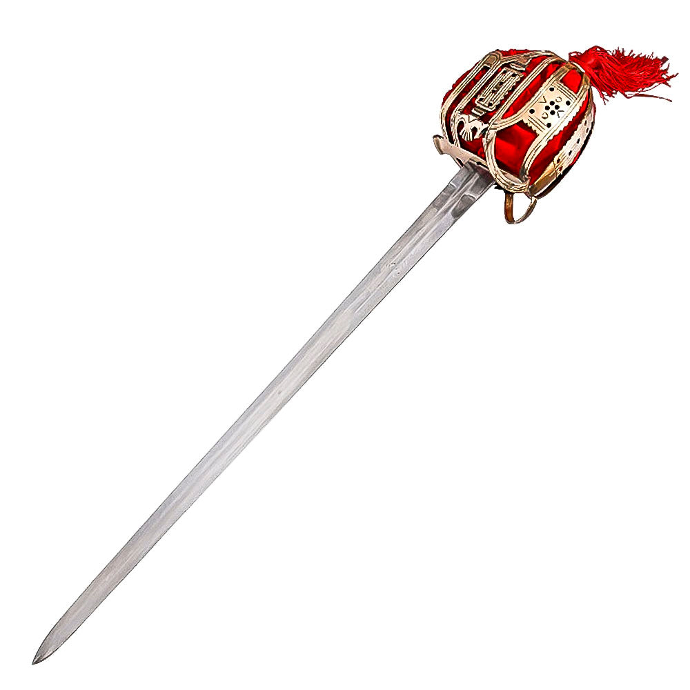 39" Hand Forged Stainless Steel Scottish Basket Hilt Broadsword With Scabbard - propswords