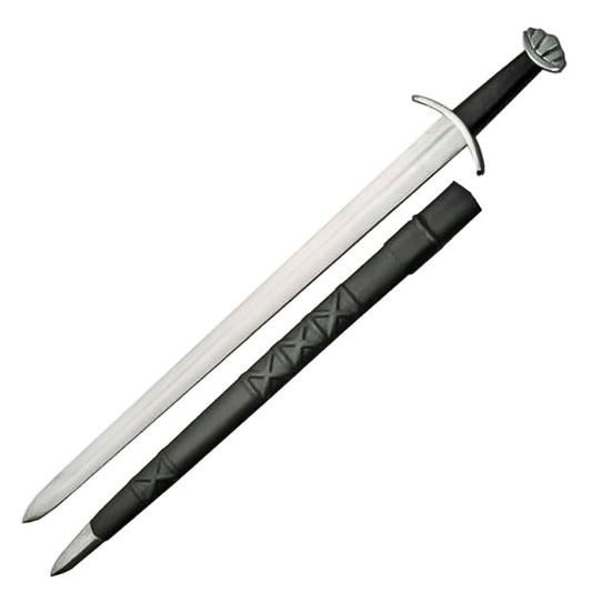 39” Handmade Stainless Steel Viking Sword with Scabbard - propswords