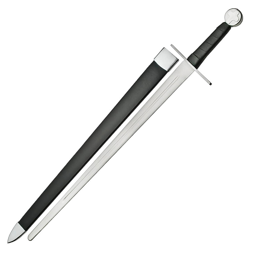 40”Handmade Stainless Steel Medieval Cross Battle Ready Sword - propswords