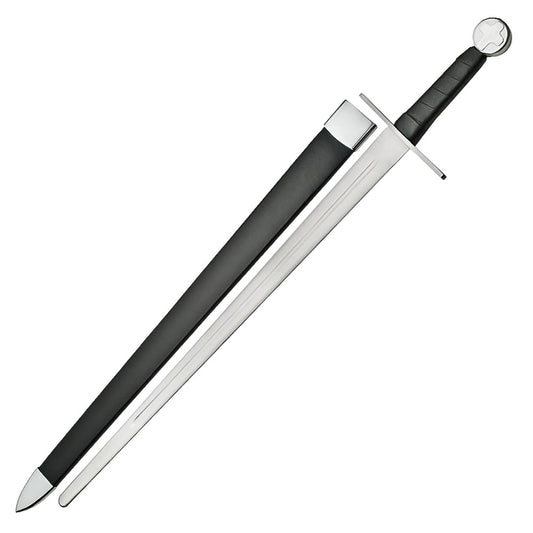 40”Handmade Stainless Steel Medieval Cross Battle Ready Sword - propswords