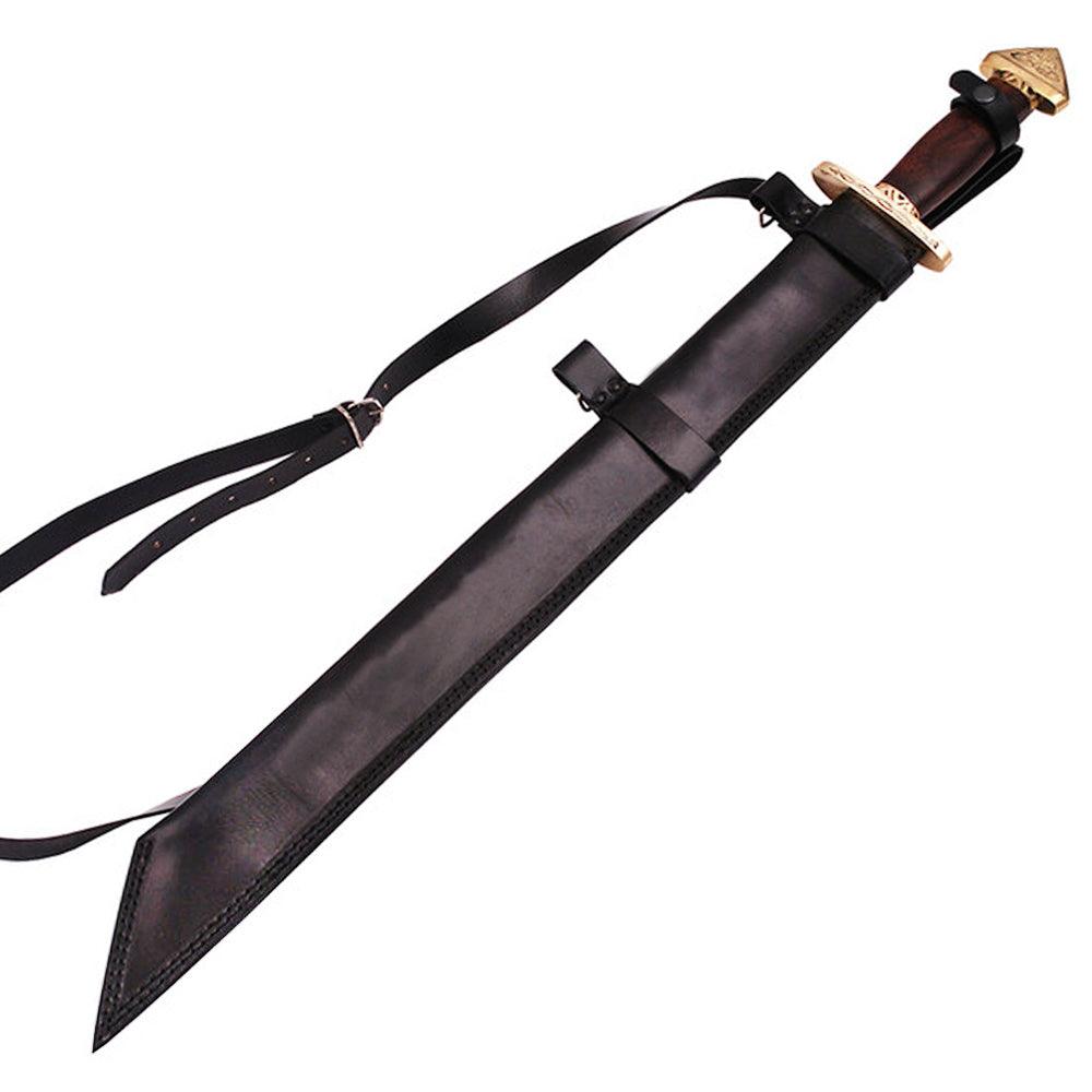Handmade Damascus Steel Medieval Lang Seax 7th Century Viking Sword - propswords