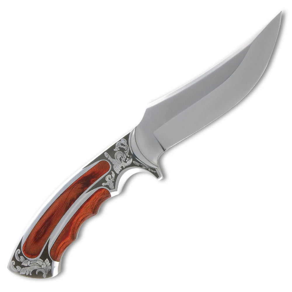 10" Handmade Stainless Steel Wood Handle Bushcraft Skinner Knife Hunting Knife With Sheath - propswords