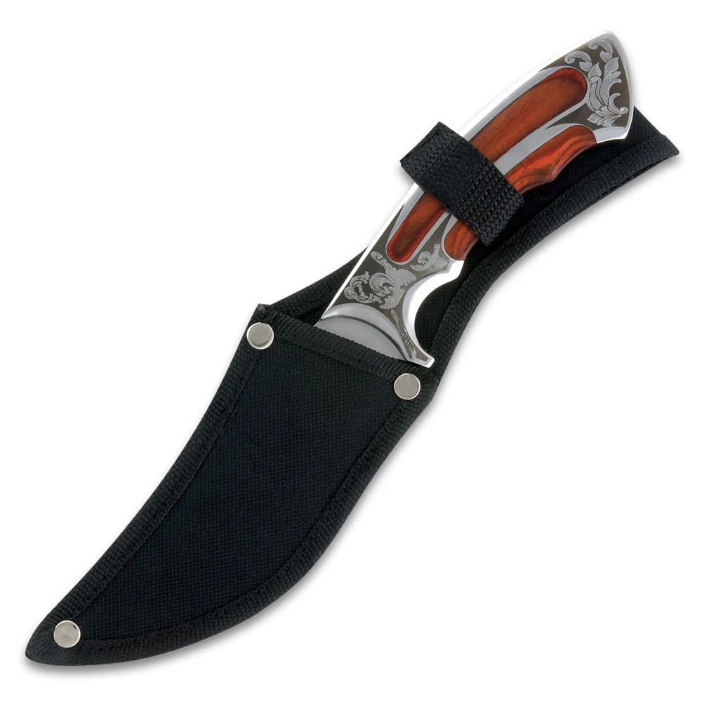 10" Handmade Stainless Steel Wood Handle Bushcraft Skinner Knife Hunting Knife With Sheath - propswords