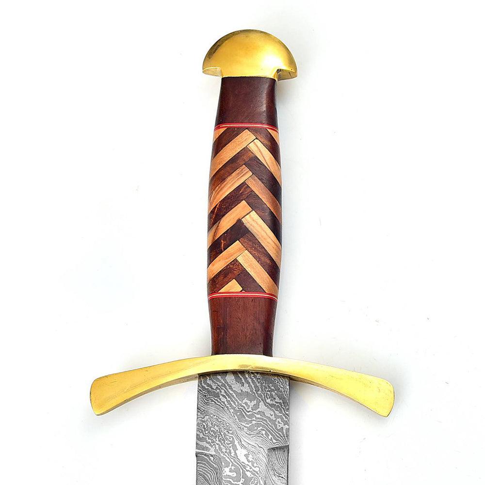 Handmade Damascus Steel Brute Elja Pattern Historical Inspired Replica Sword - propswords
