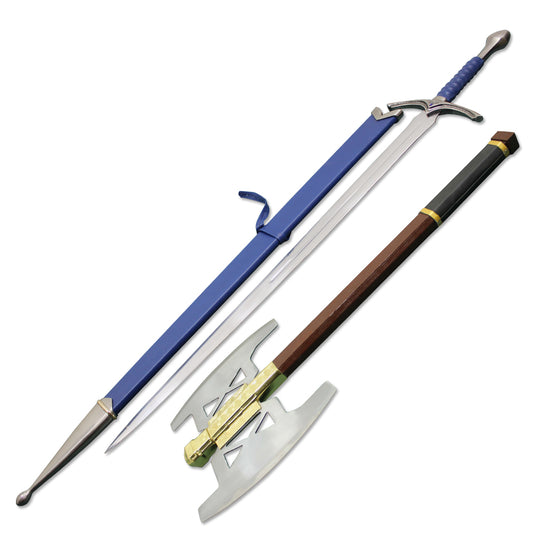 Glamdring Sword of Gandalf & Gimli Battle Axe Gold From Lord of The Rings - propswords