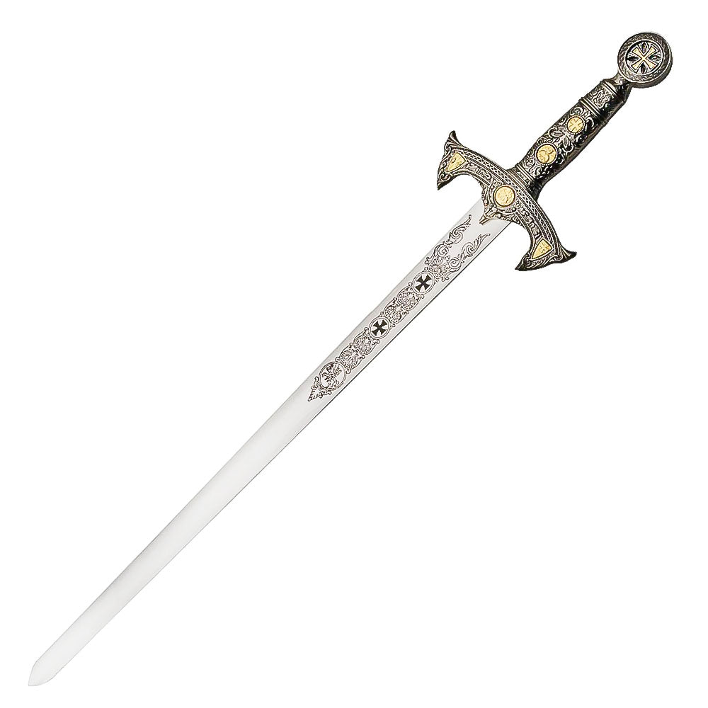 34”Knights Templar Rose Gold Sword Medieval Sword - propswords