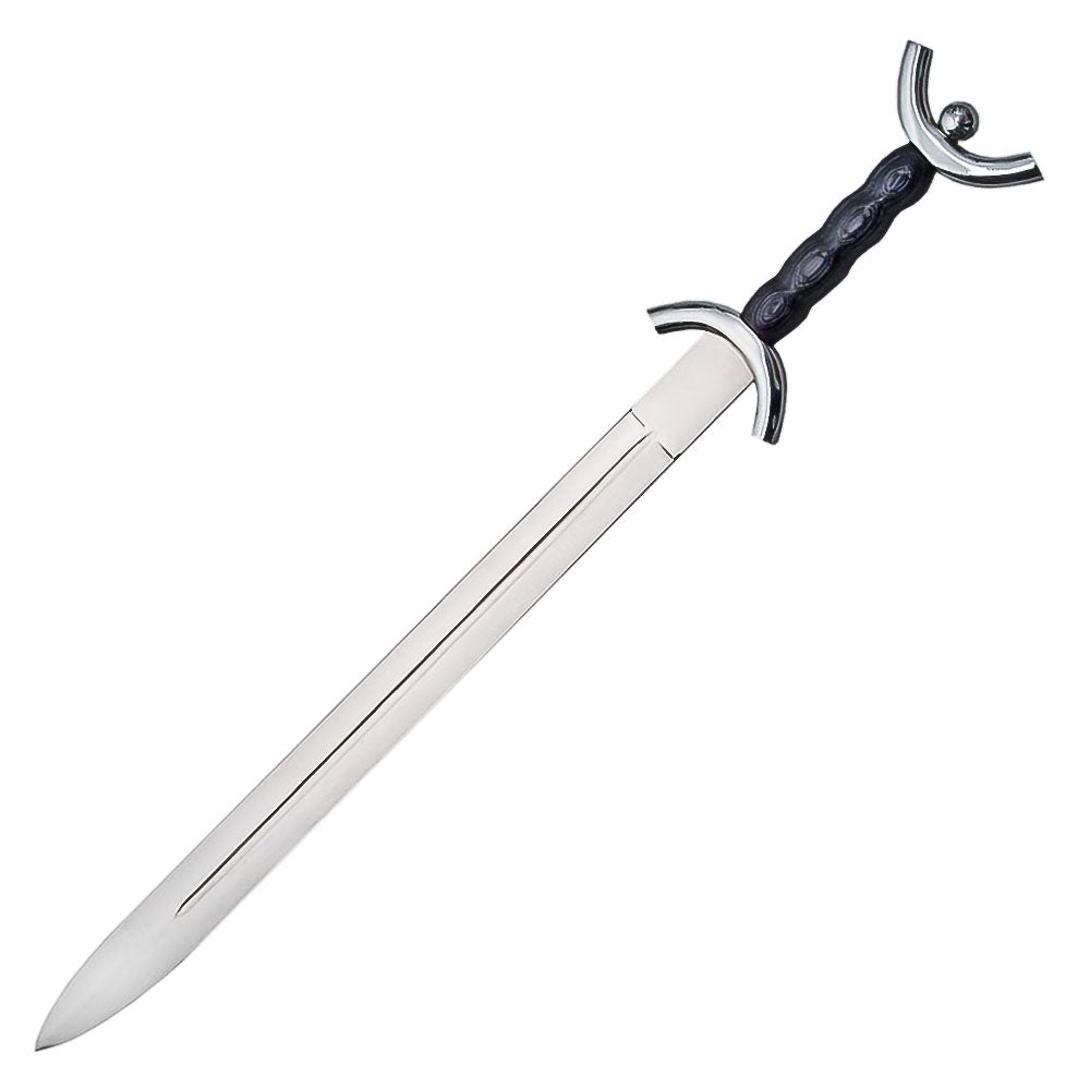 31” Handmade Stainless Steel Black Celtic War Sword With Sheath - propswords
