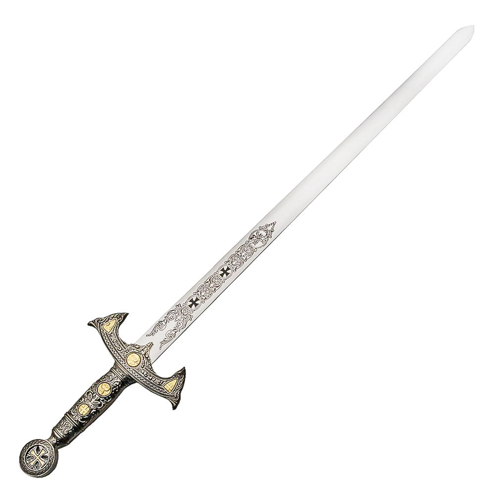 34”Knights Templar Rose Gold Sword Medieval Sword - propswords