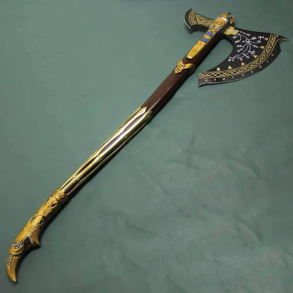 Hand-Forged Leviathan Axe Replica – God of War Inspired, Life-Size Level 7 Kratos Axe - propswords