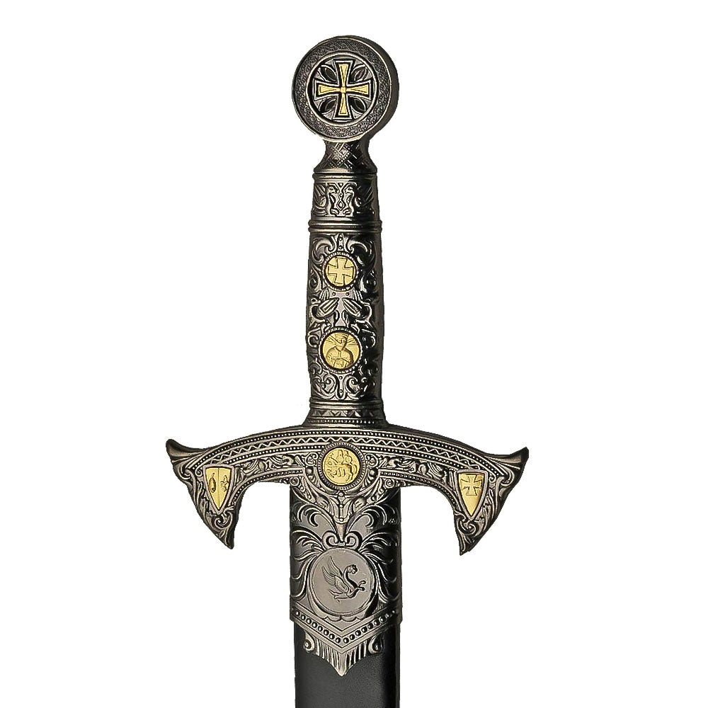 34”Knights Templar Rose Gold Sword Medieval Sword - propswords