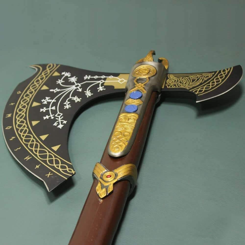 Hand-Forged Leviathan Axe Replica – God of War Inspired, Life-Size Level 7 Kratos Axe - propswords