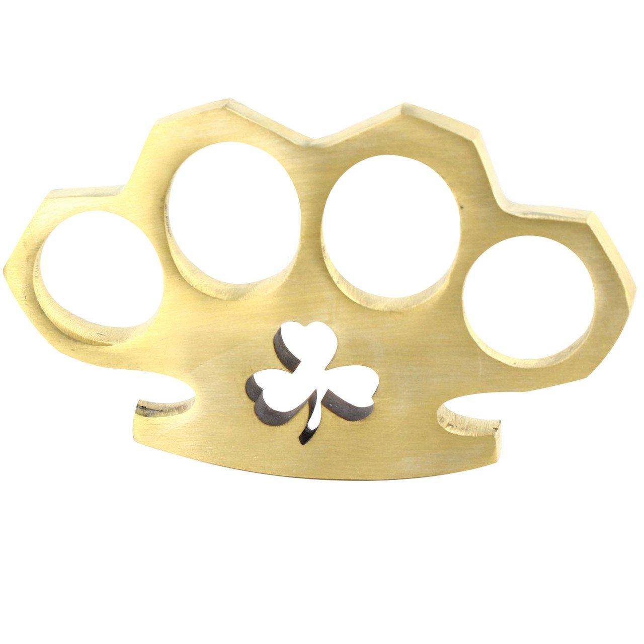 Shamrock Clover 100% Pure Brass Knuckle Novelty Paper Weight - propswords