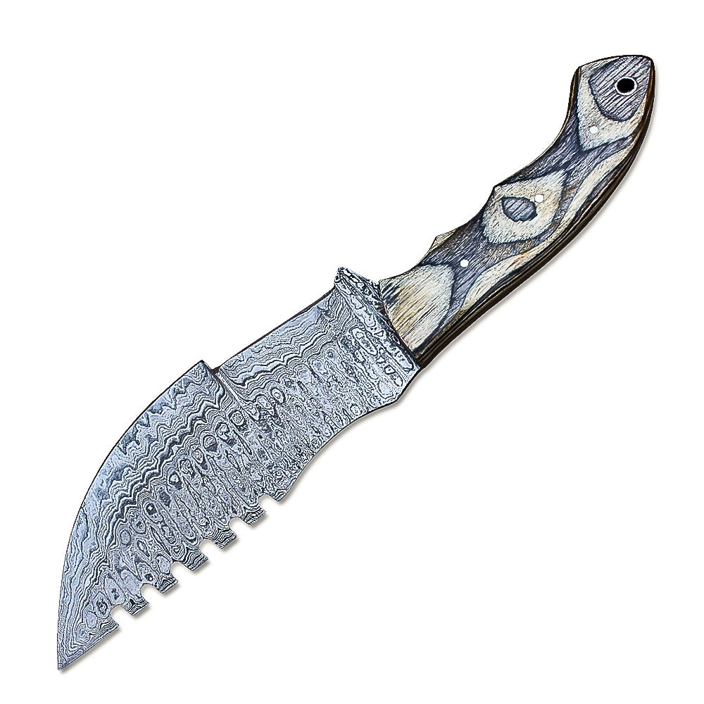 Handmade Damascus Steel Full Tang Tracker Knife With Leather Sheath-Survival, Hunting, Bowie, Outdoor - propswords