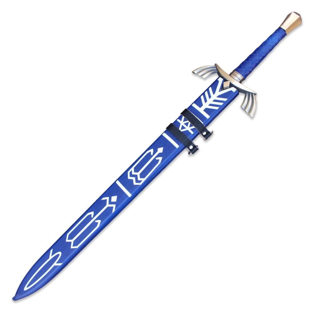 Deluxe zelda real sword High Carbon Steel Replica Breath of The Wild Double Edge Sword With Scabbard - propswords