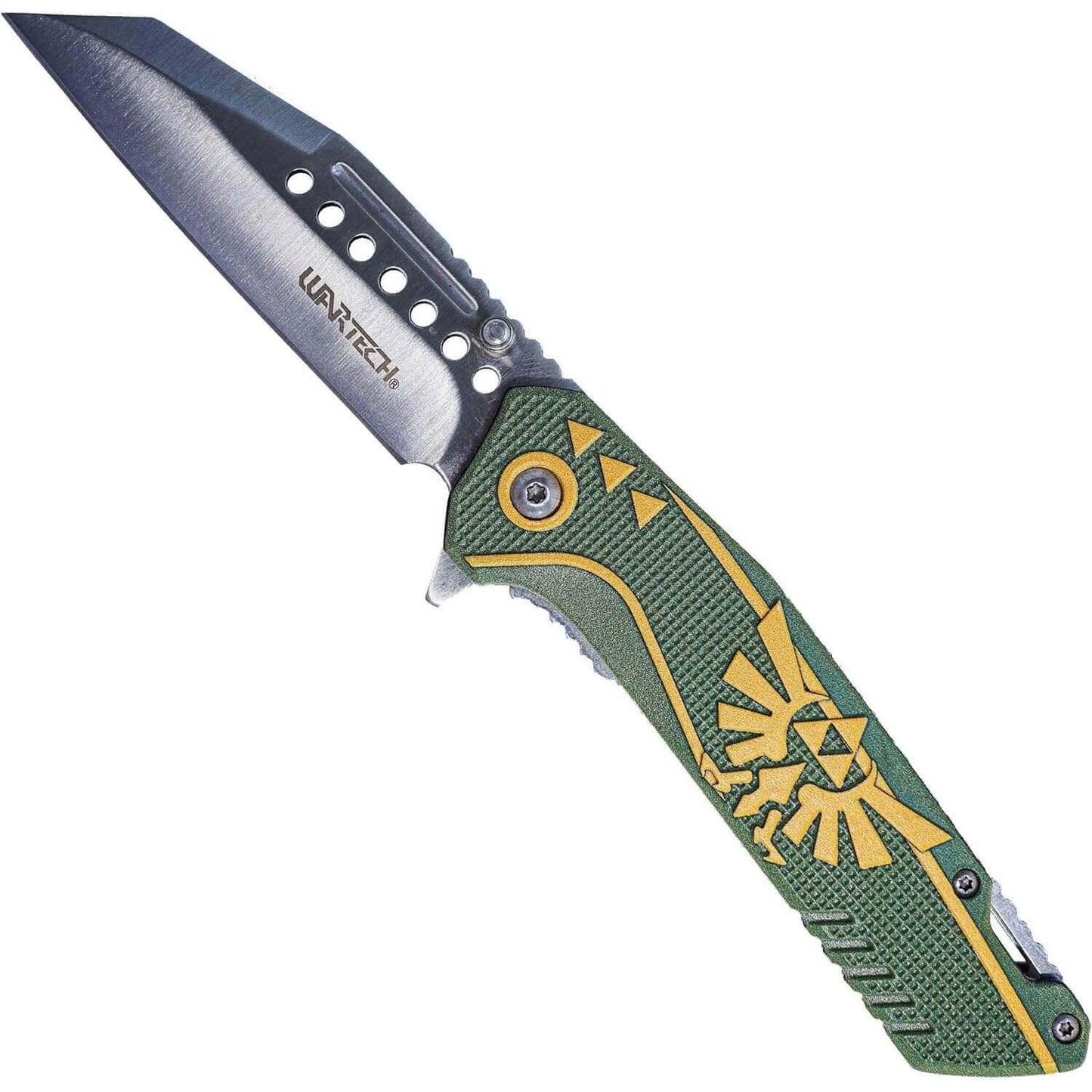 Legend of Zelda Spring Assist Pocket Knife Wharncliffe Tanto Green Blue - propswords