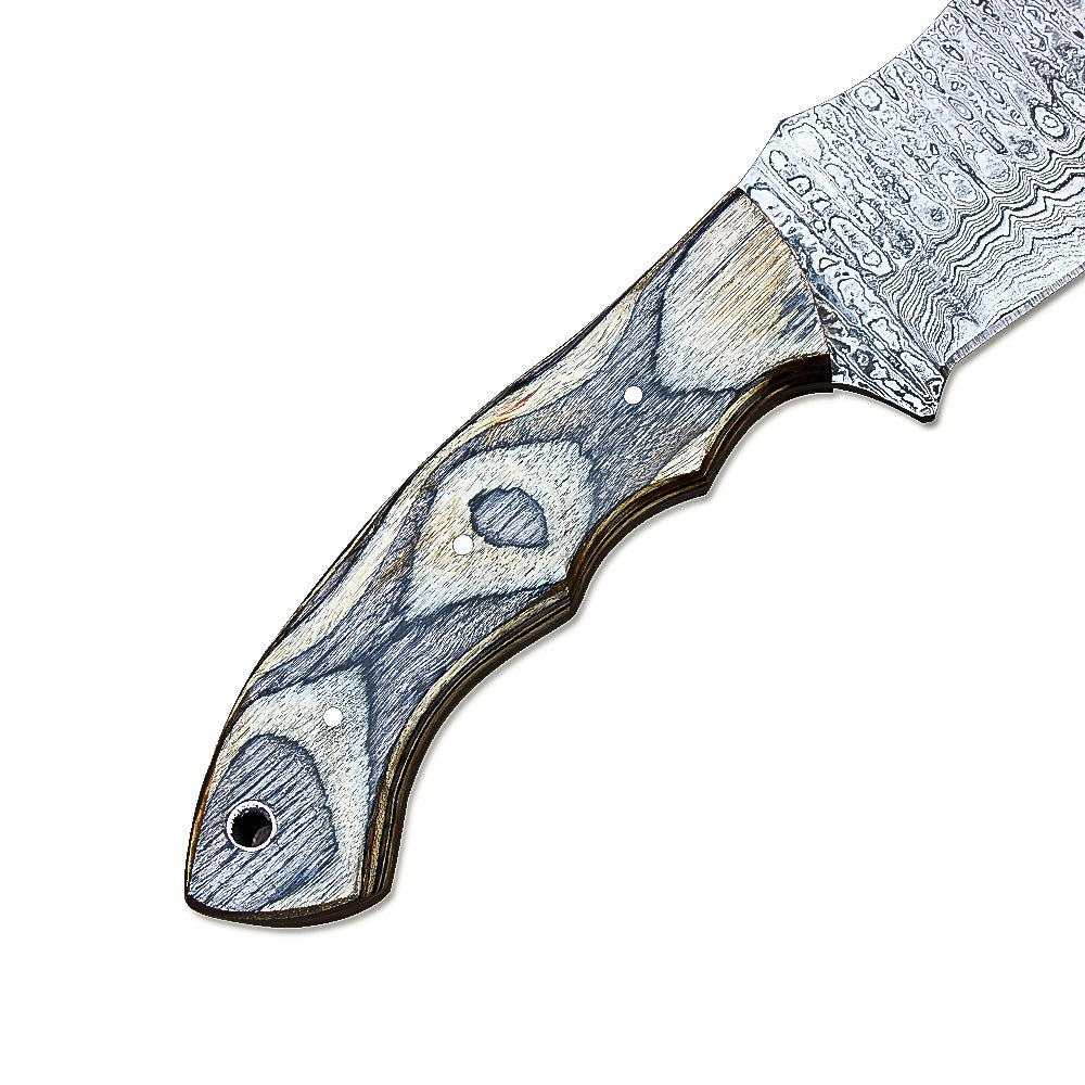 Handmade Damascus Steel Full Tang Tracker Knife With Leather Sheath-Survival, Hunting, Bowie, Outdoor - propswords