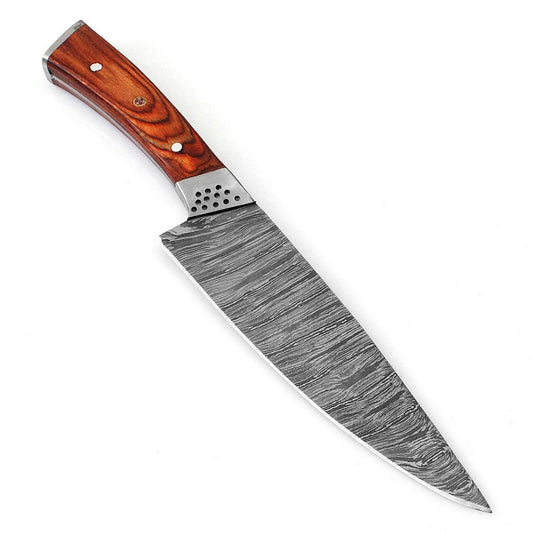Damascus Steel Full Tang Drop Point Kitchen Chefs Knife - propswords