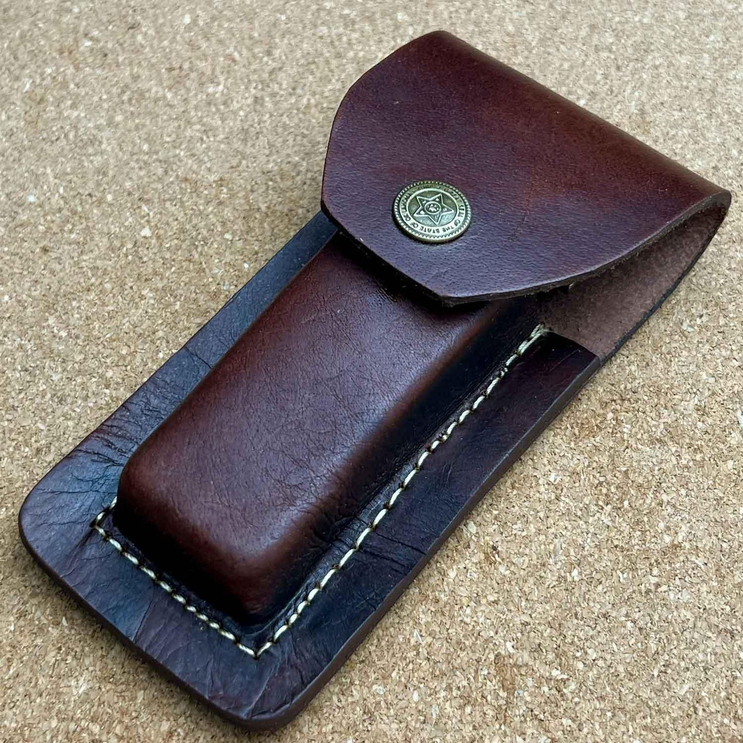 8.25" Damascus Steel Custom Handmade Folding Pocket Knife Stag Handle - propswords
