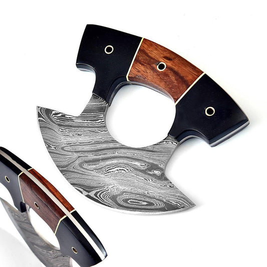 Live for Food Ulu Damascus Kitchen Camping Knife | Chef’s Skinner with Stand - propswords