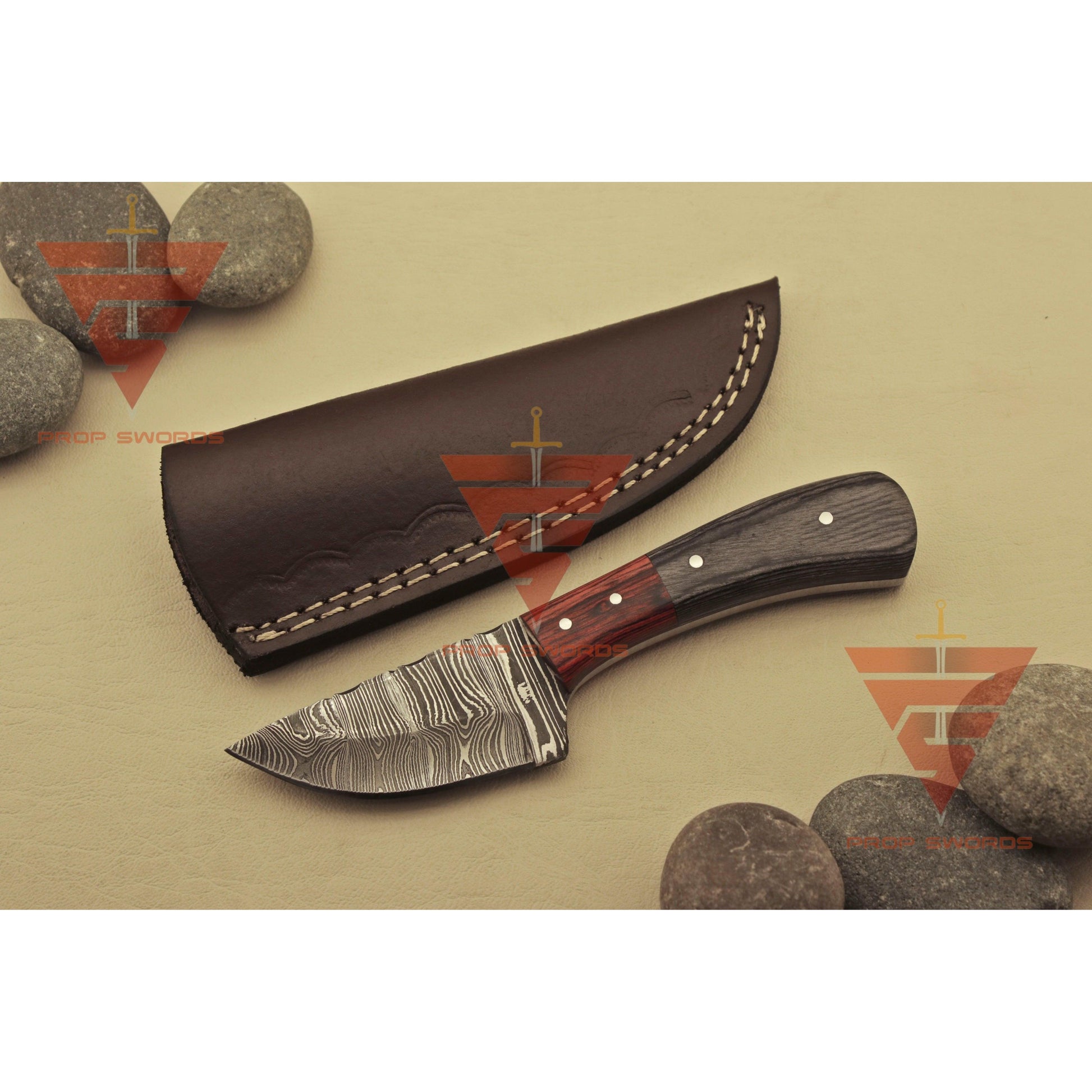 Handcrafted 6-Inch Full Tang Tracker Knife: Durable Survival, Camping, and Hunting Blade with Brown Leather Sheath - propswords