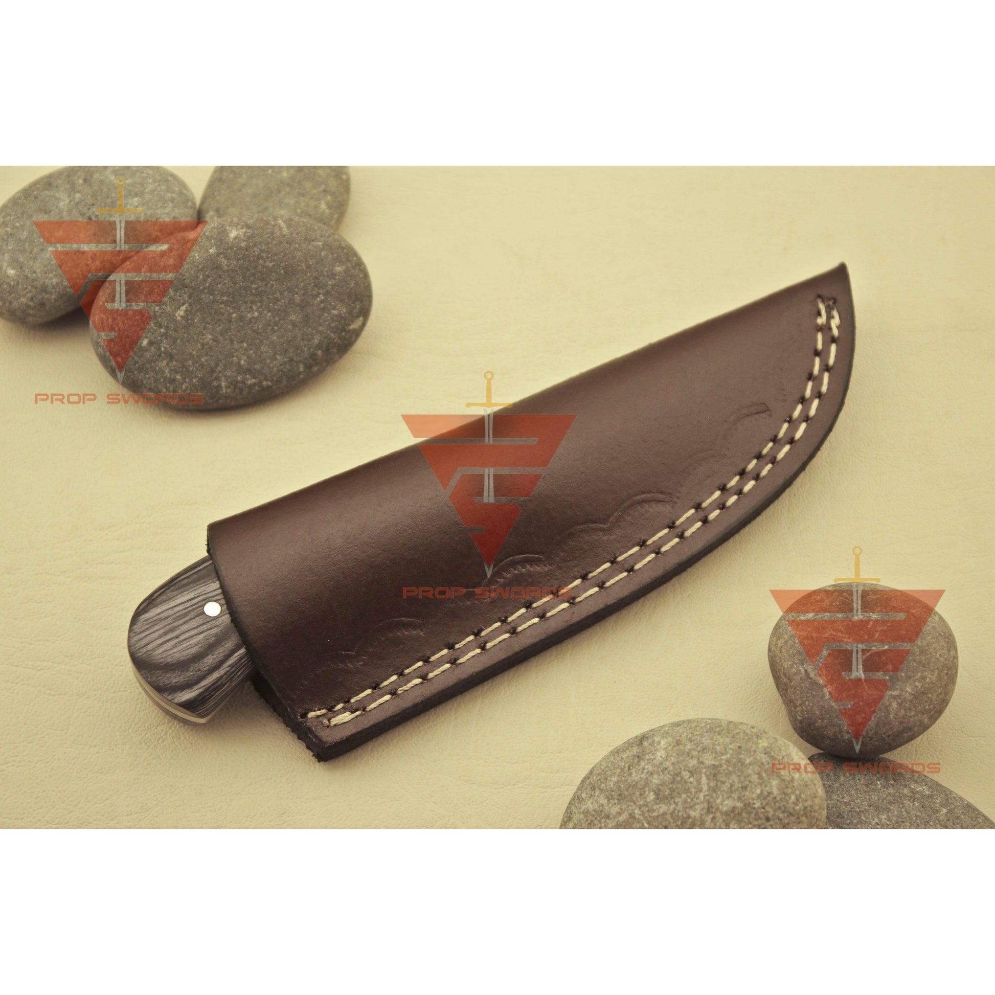 Handcrafted 6-Inch Full Tang Tracker Knife: Durable Survival, Camping, and Hunting Blade with Brown Leather Sheath - propswords