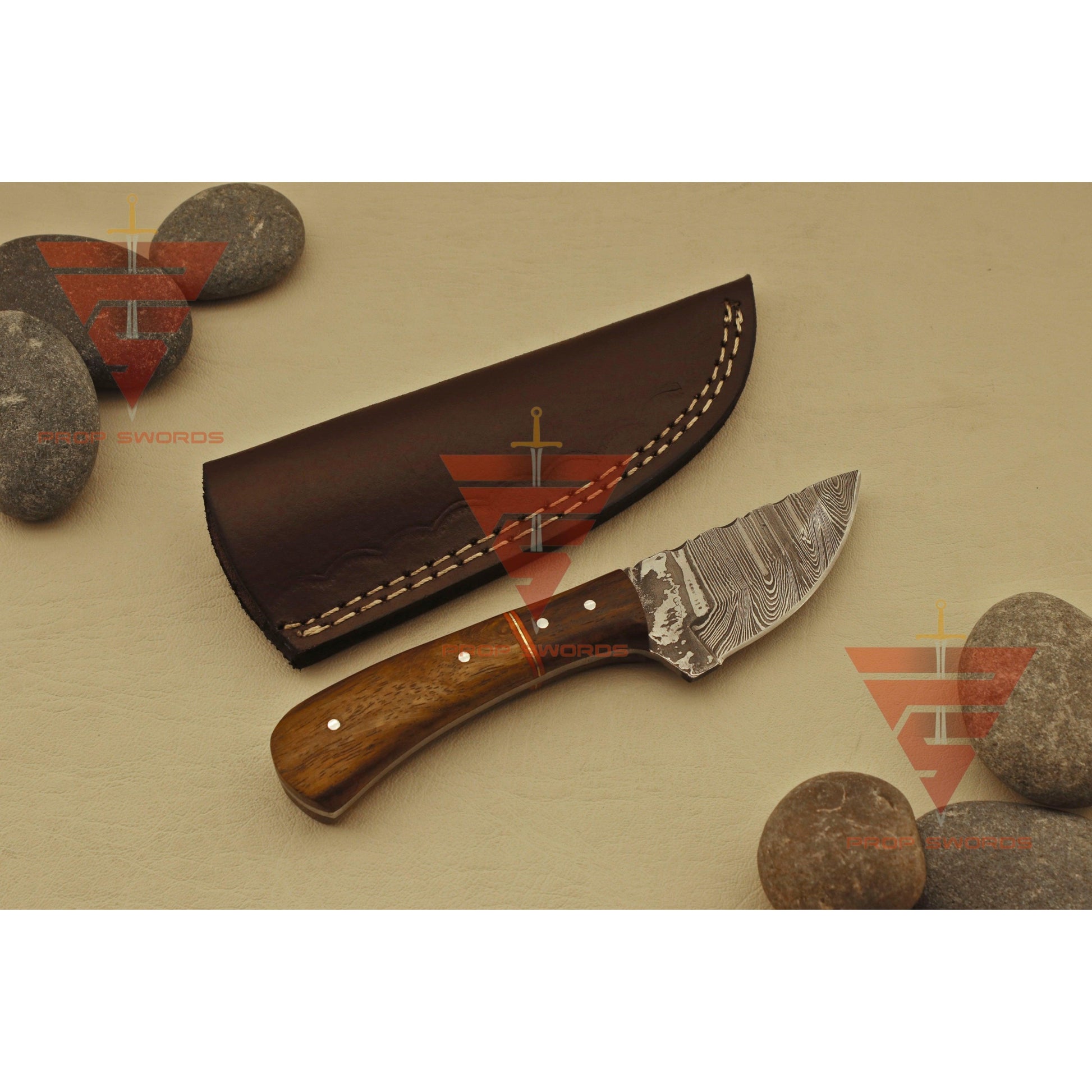 Handcrafted 6-Inch Full Tang Tracker Knife: Durable Survival, Camping, and Hunting Blade with Brown Leather Sheath - propswords