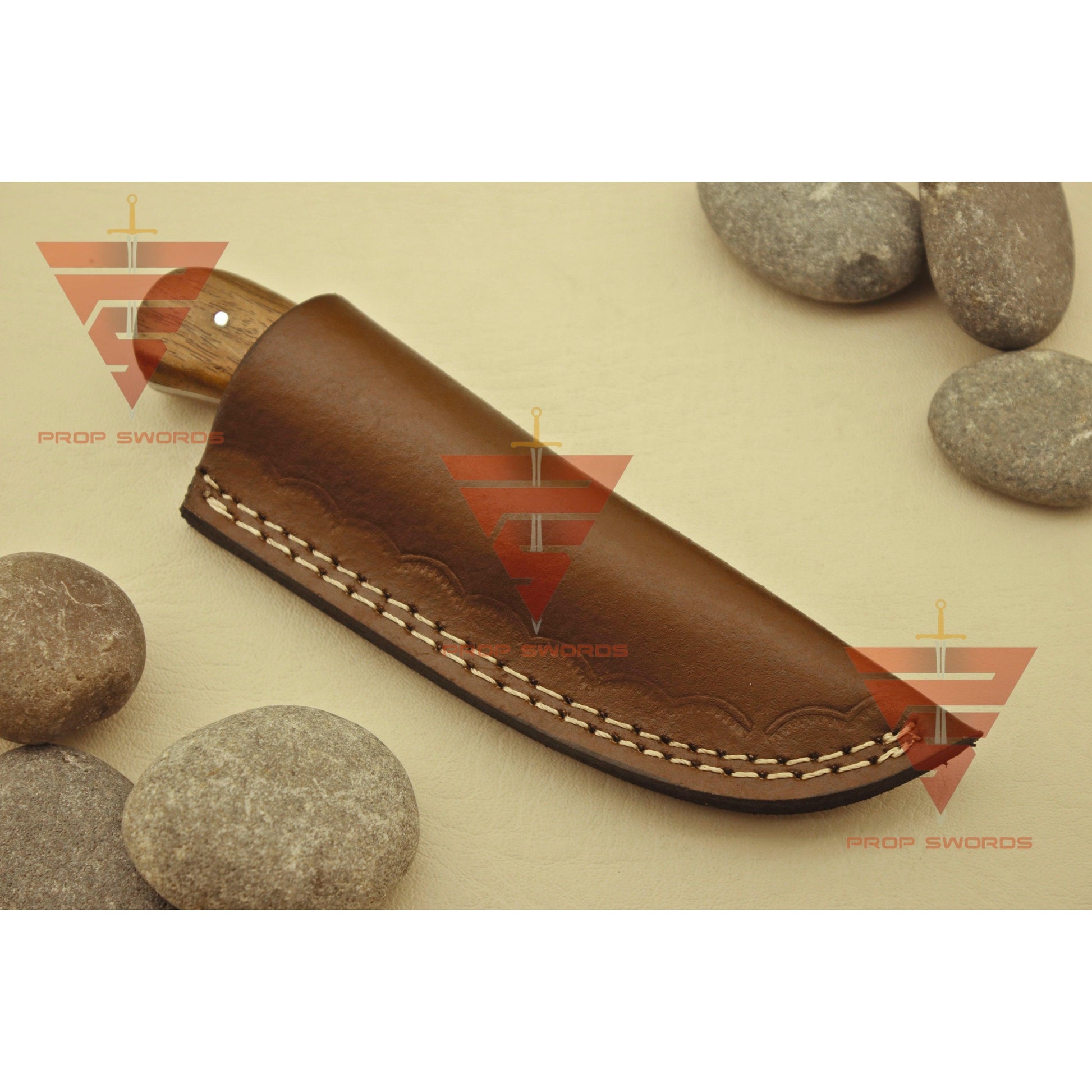 Handcrafted 6-Inch Full Tang Tracker Knife: Durable Survival, Camping, and Hunting Blade with Brown Leather Sheath - propswords