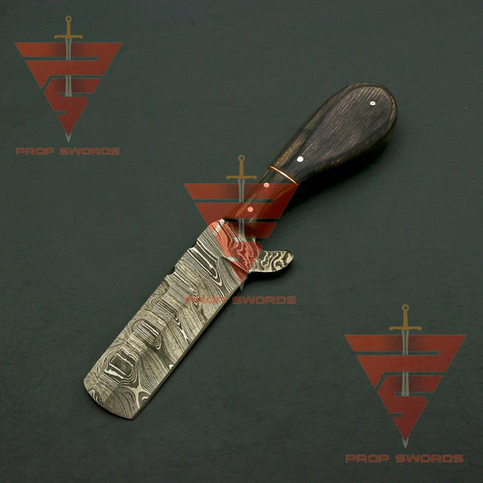 Handmade Damascus Steel Hunting Skinner Knife Pure Rosewood Handle, Comes With Leather Sheath - propswords