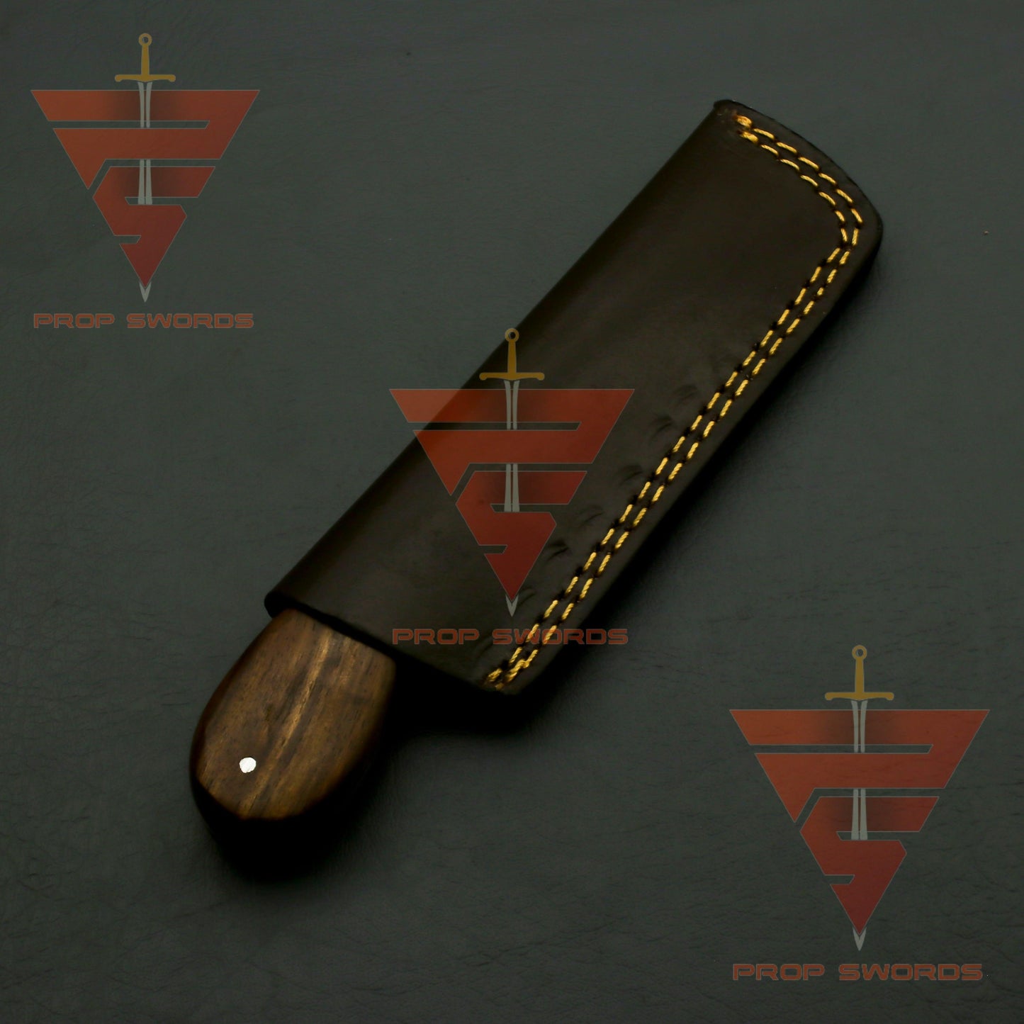 Hand Forged Damascus Hunting Knife, Damascus Knife Personalized Camping Knife,Rosewood Handle with Leather Sheath - propswords