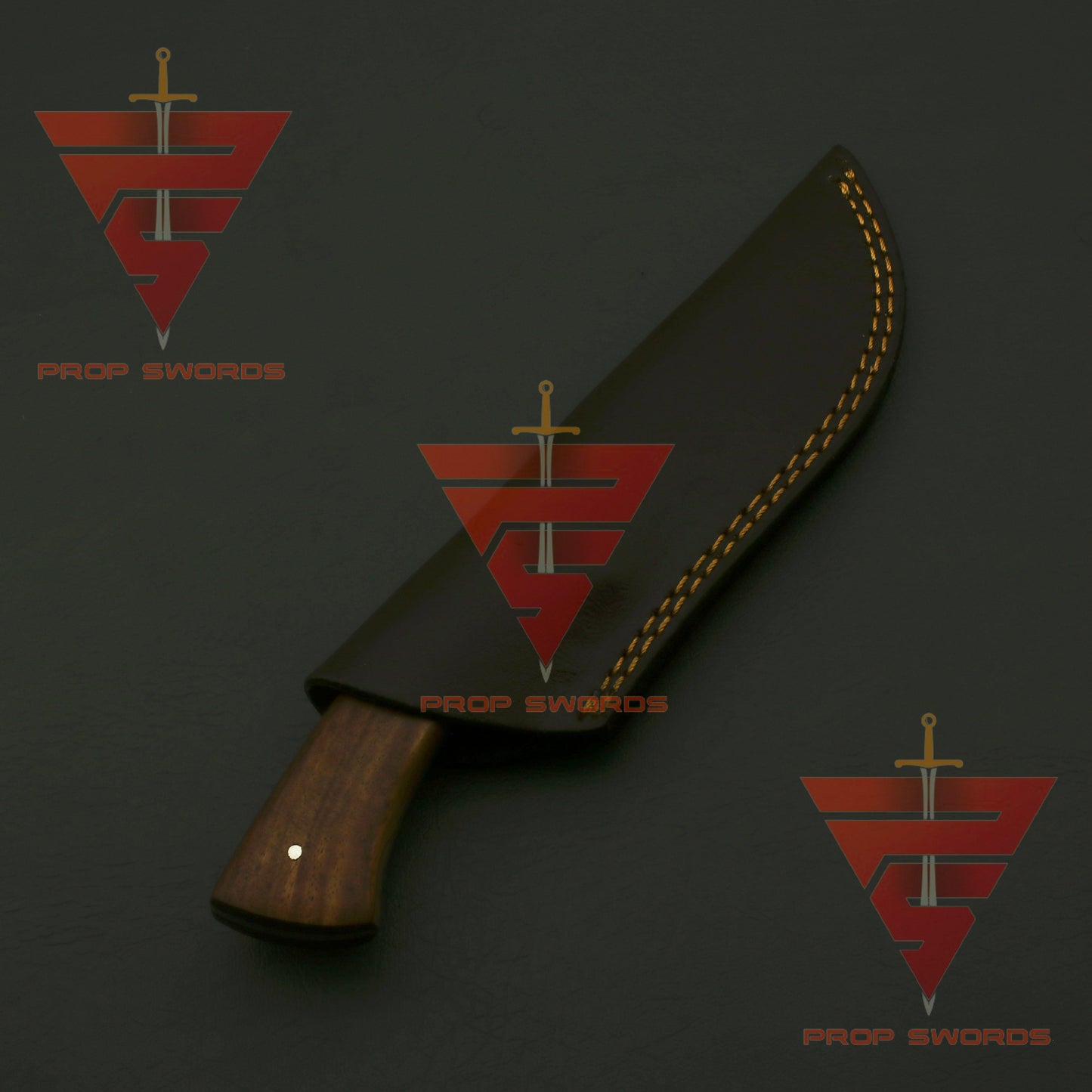 Handcrafted Damascus Steel Hunting Fixed Blade Knife with Leather Sheath - Exquisite Redwood Handle - Ideal Gift For Him | EDC - propswords