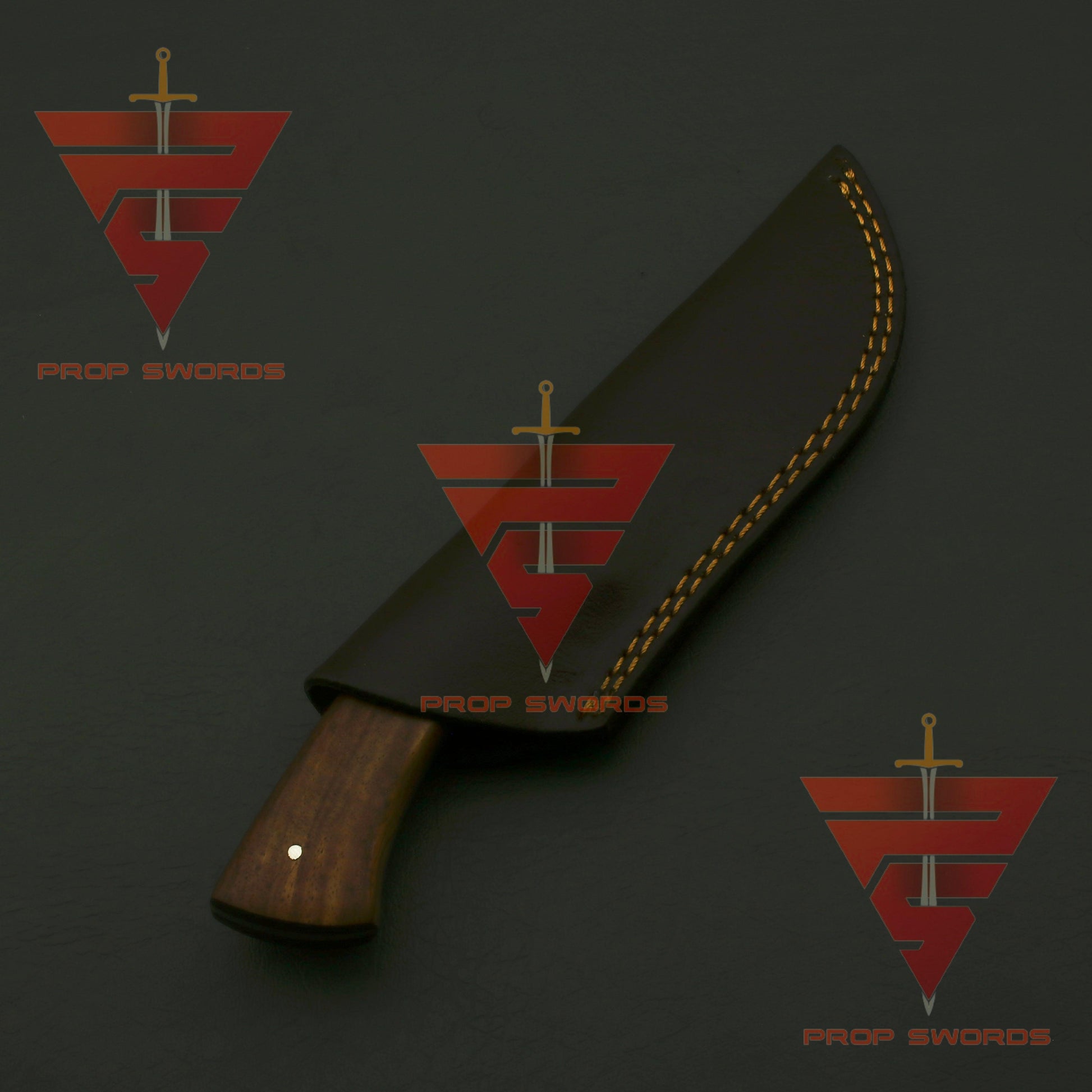 Handcrafted Damascus Steel Hunting Fixed Blade Knife with Leather Sheath - Exquisite Redwood Handle - Ideal Gift For Him | EDC - propswords