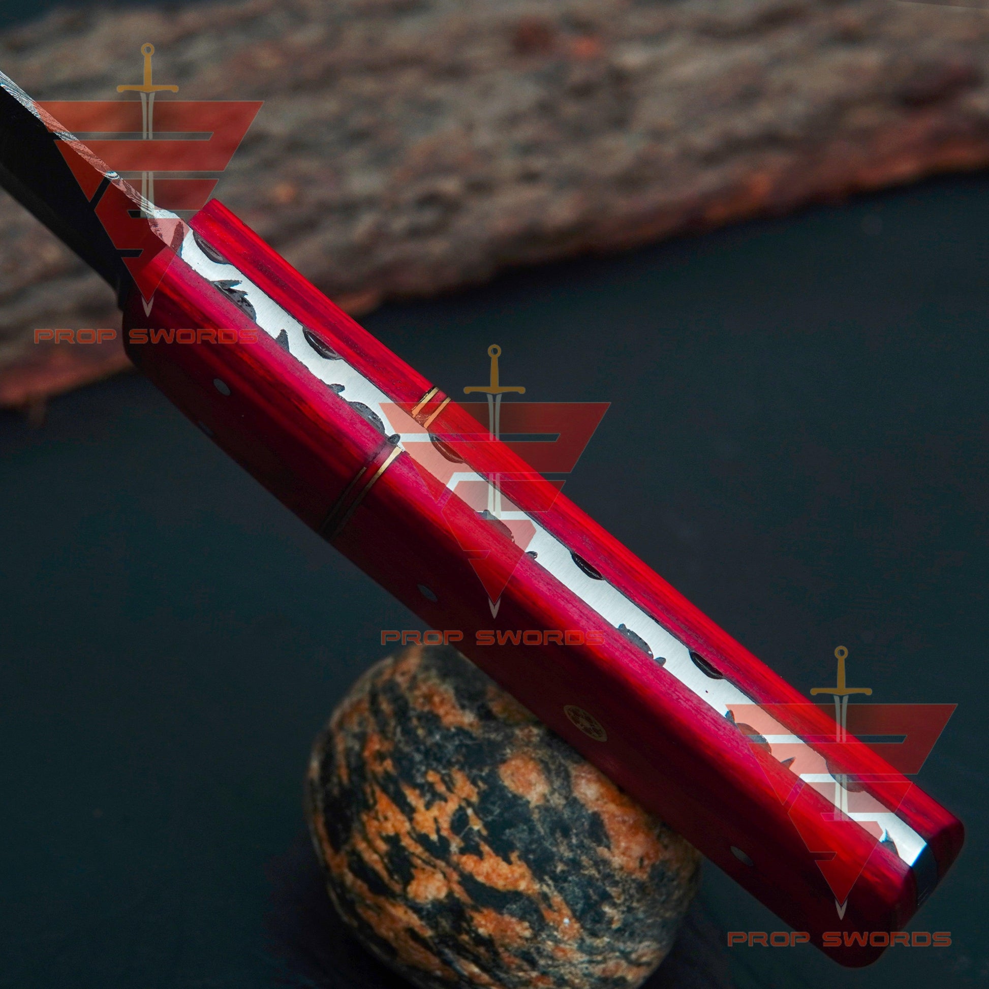 Ultimate Gift: 9-Inch Hand-Forged Damascus Steel Tanto Point Hunting Knife, Featuring a Stunning Handle and Leather Sheath - propswords