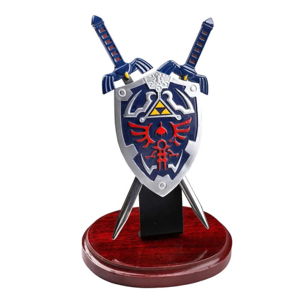 Link's Double Master Sword and Hylian Shield Letter Opener Set Blue - propswords