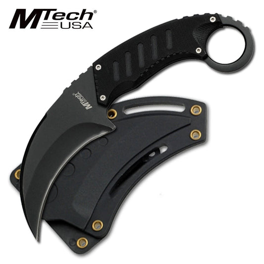 MTech 7 3/4" 440 Stainless Black G-10 Tactical Karambit Neck Knife - propswords