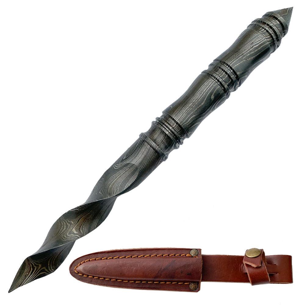 Hand Made Damascus Steel Kris Twisted Blade Dagger Knife - propswords