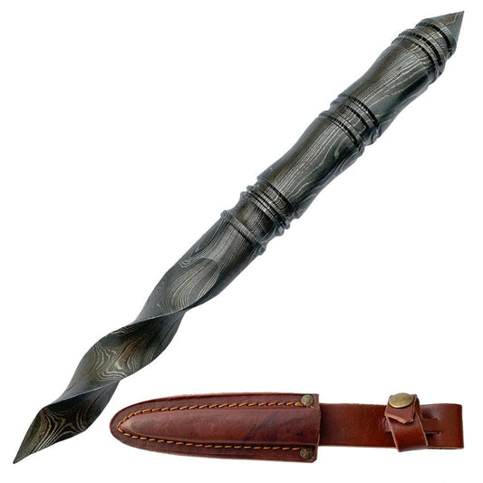 Hand Made Damascus Steel Kris Twisted Blade Dagger Knife - propswords