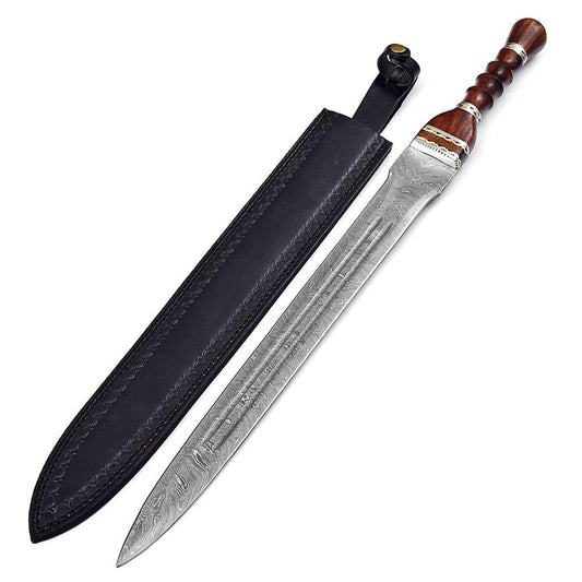 Handmade Damascus Steel Primitive Roman Inspired Gladius Historical Replica sword - propswords