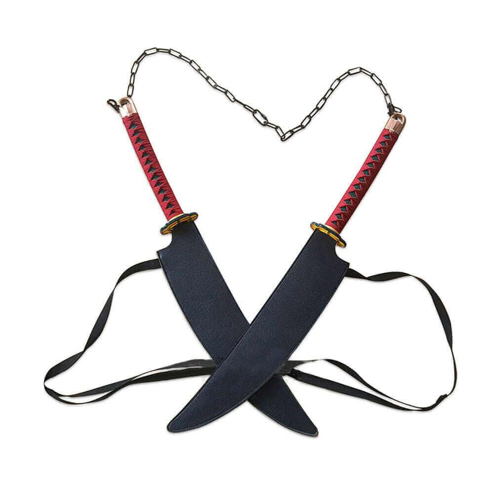 AMBER NICHIRIN BLADE TWIN BLADE SWORDS TENGEN UZUI FROM DEMON SLAYER - propswords