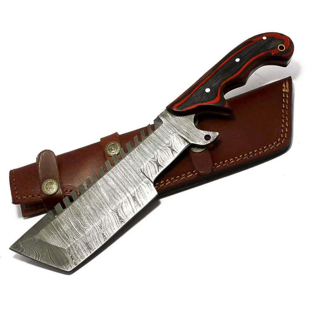 Handmade Damascus Steel Tactical Tracker Hunting Knife - propswords