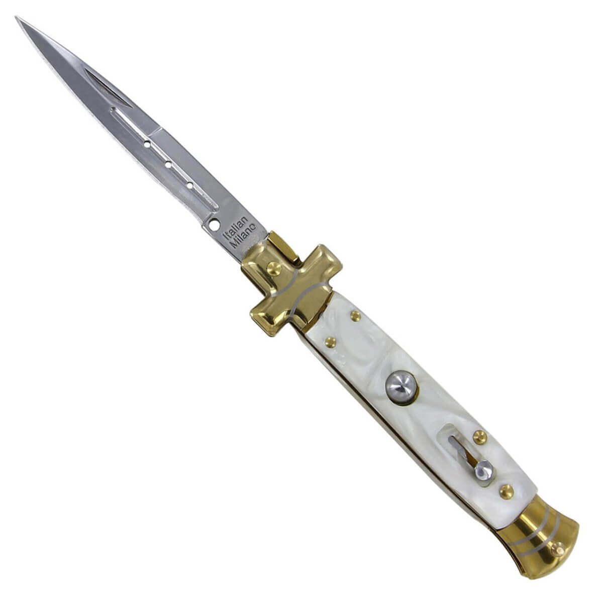 Italian Milano Marble Slab Automatic Stiletto - propswords