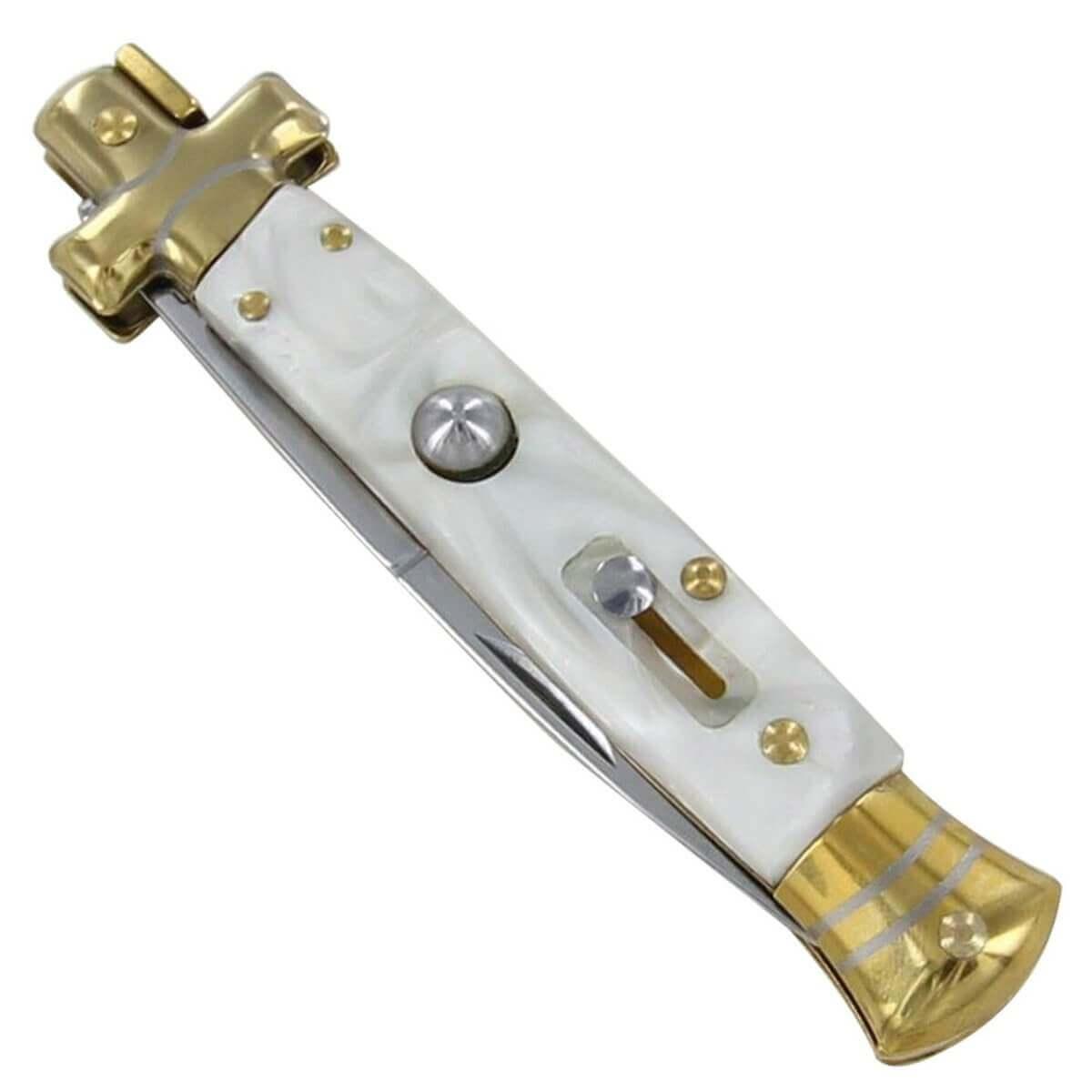 Italian Milano Marble Slab Automatic Stiletto - propswords
