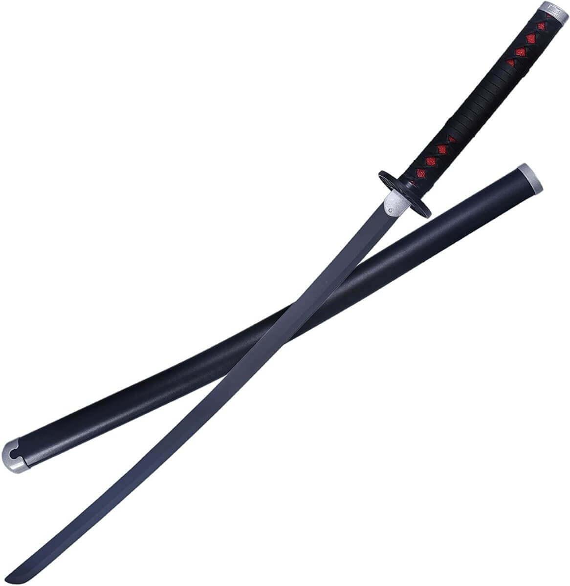 TANJIRO KAMADO SWORD BLACK NICHIRIN BLADE DEMON SLAYER SWORD - propswords