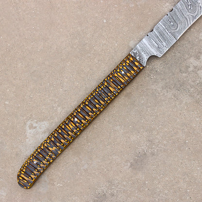 28" Stunning Full Tang Damascus Steel Machete Sword With Leather Sheath-Camping,Hunting,Outdoor - propswords