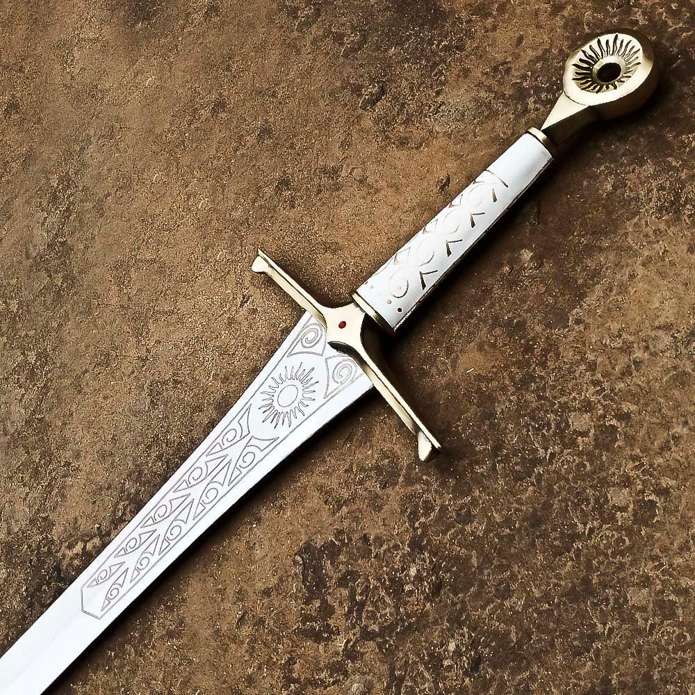 Ring of Power Elendil Sword Handcrafted with Stainless Steel Includes A Protective Leather Sheath Perfect for Cosplay - propswords